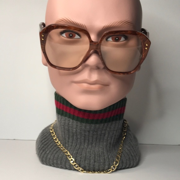 AuthGUCCI GG1249S 001 square sunglass dark wood brown frame light yellow lenses. - Picture 4 of 15